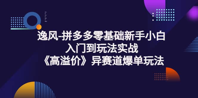 拼多多零基础新手小白入门到玩法实战《高溢价》异赛道爆单玩法实操课去创吧-网创项目资源站-副业项目-创业项目-搞钱项目去创吧