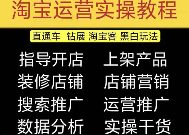 2023淘宝开店教程0基础到高级全套视频网店电商运营培训教学课程（2月更新）去创吧-网创项目资源站-副业项目-创业项目-搞钱项目去创吧