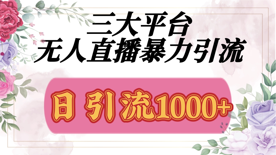 抖音，快手，视频号全平台通用，无人直播引流法，利用图片,模板,整套话术挂机全天支持矩阵操作，无限设备多开，超暴力引流，1000+高质量精准创业粉去创吧-网创项目资源站-副业项目-创业项目-搞钱项目去创吧