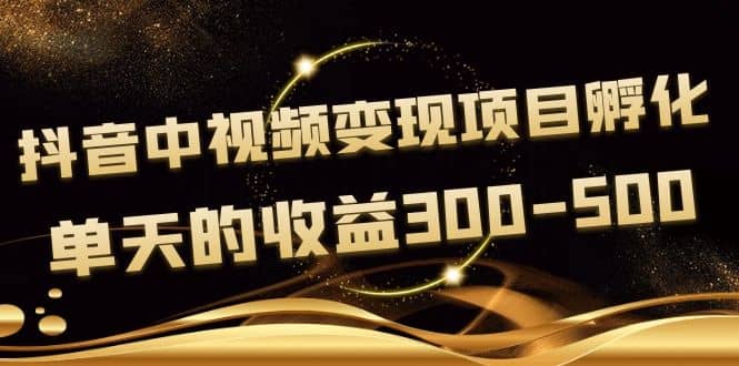 黄岛主《抖音中视频变现项目孵化》单天的收益300-500 操作简单粗暴去创吧-网创项目资源站-副业项目-创业项目-搞钱项目去创吧