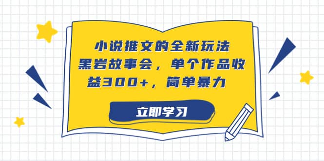 小说推文的全新玩法，黑岩故事会，单个作品收益300+，简单暴力去创吧-网创项目资源站-副业项目-创业项目-搞钱项目去创吧