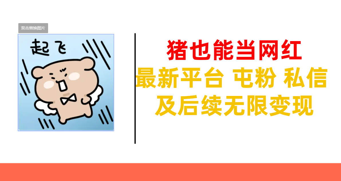 猪也能当网红-最新平台 屯粉 交流 私信 及后续无限变现去创吧-网创项目资源站-副业项目-创业项目-搞钱项目去创吧