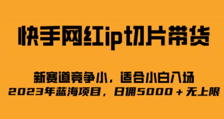 快手网红ip切片新赛道，竞争小事，适合小白 2023蓝海项目去创吧-网创项目资源站-副业项目-创业项目-搞钱项目去创吧