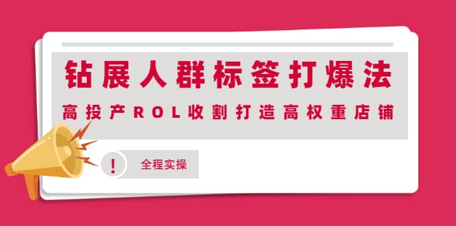 钻展人群标签打爆法，高投产ROL收割打造高权重店铺(全程实操)去创吧-网创项目资源站-副业项目-创业项目-搞钱项目去创吧