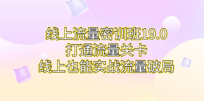 线上流量密训班19.0，打通流量关卡，线上也能实战流量破局去创吧-网创项目资源站-副业项目-创业项目-搞钱项目去创吧