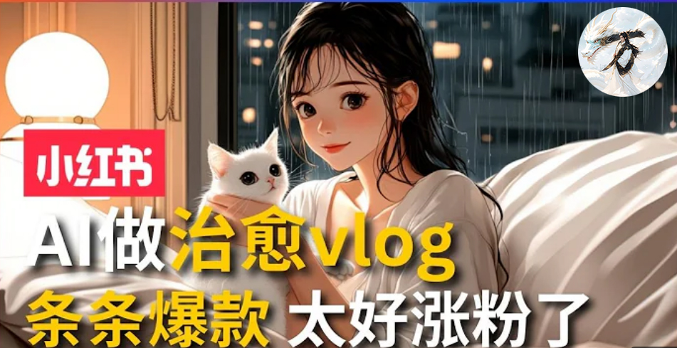 AI治愈系vlog动画视频，小红书7天 涨粉破千，商单报价1500+，0成本制作，日入2000+，有手就会 去创吧-网创项目资源站-副业项目-创业项目-搞钱项目去创吧