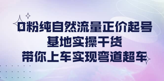 0粉纯自然流量正价起号基地实操干货，带你上车实现弯道超车去创吧-网创项目资源站-副业项目-创业项目-搞钱项目去创吧
