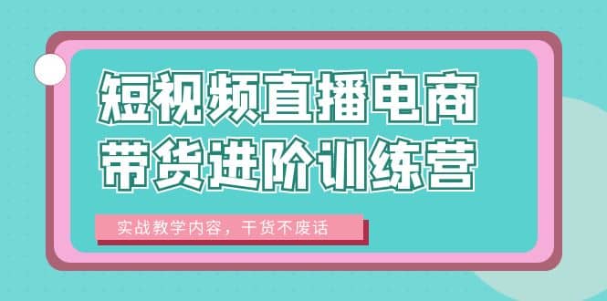 短视频直播电商带货进阶训练营：实战教学内容，干货不废话去创吧-网创项目资源站-副业项目-创业项目-搞钱项目去创吧