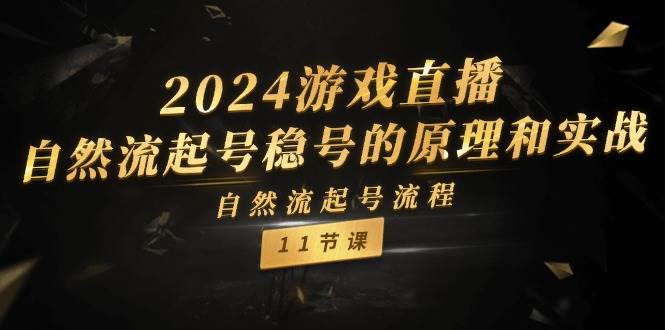 2024游戏直播-自然流起号稳号的原理和实战，自然流起号流程（11节）去创吧-网创项目资源站-副业项目-创业项目-搞钱项目去创吧
