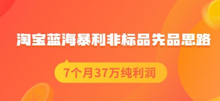 盗坤淘宝蓝海暴利非标品先品思路，7个月37万纯利润，压箱干货分享！【付费文章】去创吧-网创项目资源站-副业项目-创业项目-搞钱项目去创吧