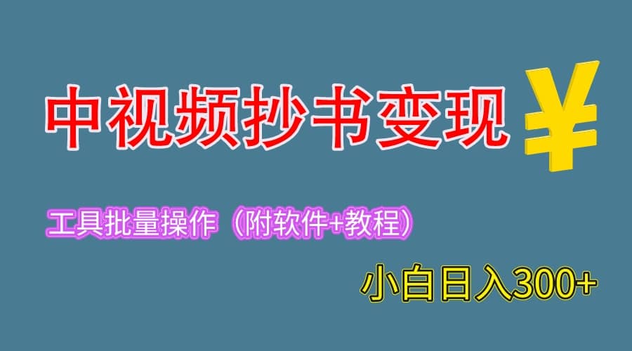2023中视频抄书变现（附工具+教程），一天300+，特别适合新手操作的副业去创吧-网创项目资源站-副业项目-创业项目-搞钱项目去创吧