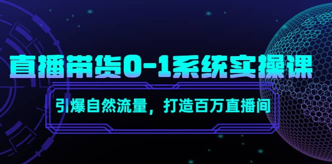直播带货0-1系统实操课，引爆自然流量，打造百万直播间去创吧-网创项目资源站-副业项目-创业项目-搞钱项目去创吧