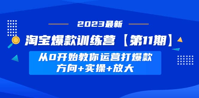 淘宝爆款训练营【第11期】 从0开始教你运营打爆款，方向+实操+放大去创吧-网创项目资源站-副业项目-创业项目-搞钱项目去创吧