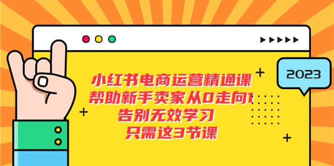 小红书电商·运营精通课，帮助新手卖家从0走向1 告别无效学习（7节视频课）去创吧-网创项目资源站-副业项目-创业项目-搞钱项目去创吧