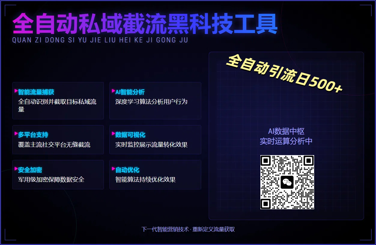 全自动私域截流黑科技工具——全自动引流日500+去创吧-网创项目资源站-副业项目-创业项目-搞钱项目去创吧