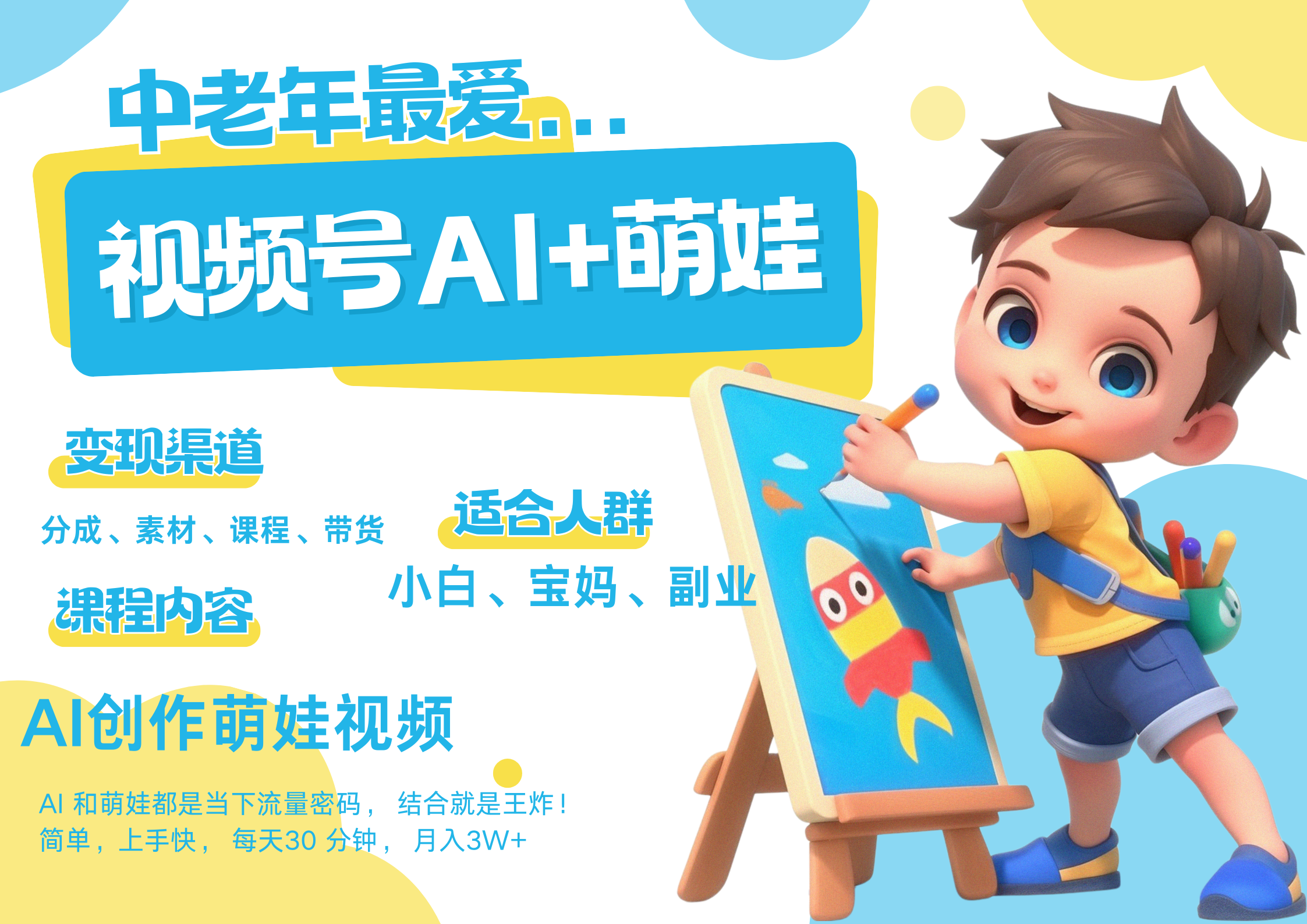 萌娃，又一爆款密码，小白3步上手，爆款率80%，每天十分钟，轻松AI变现萌娃搞钱，带货、素材、分成都非常猛，泼天流量，发布就爆！月入5W，抓紧学！去创吧-网创项目资源站-副业项目-创业项目-搞钱项目去创吧