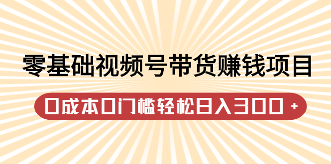 零基础视频号带货赚钱项目，0成本0门槛轻松日入300+【视频教程】去创吧-网创项目资源站-副业项目-创业项目-搞钱项目去创吧