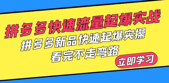 拼多多-快速流量起爆实战，拼多多新品快速起爆实操，看完不走弯路去创吧-网创项目资源站-副业项目-创业项目-搞钱项目去创吧