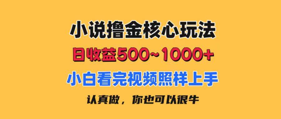 小说撸金核心玩法，日收益500-1000+，小白看完照样上手，0成本有手就行去创吧-网创项目资源站-副业项目-创业项目-搞钱项目去创吧