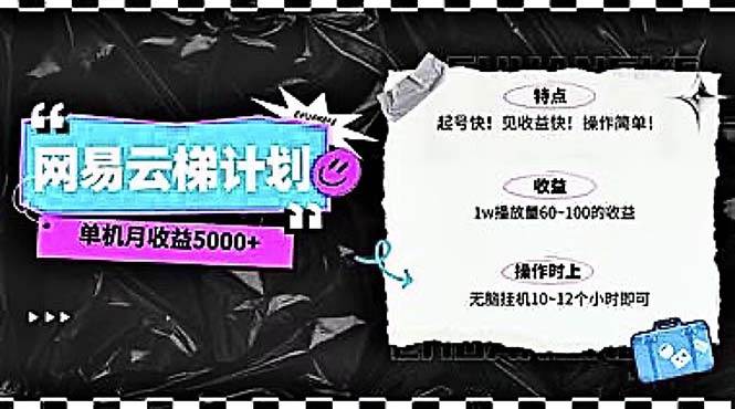 2024网易云云梯计划 单机日300+ 无脑月入5000+去创吧-网创项目资源站-副业项目-创业项目-搞钱项目去创吧