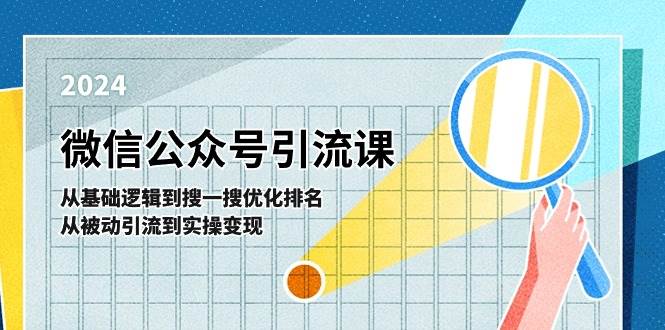 微信公众号实操引流课-从基础逻辑到搜一搜优化排名，从被动引流到实操变现去创吧-网创项目资源站-副业项目-创业项目-搞钱项目去创吧