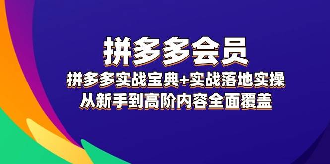 拼多多 会员,拼多多实战宝典+实战落地实操,从新手到高阶内容全面覆盖去创吧-网创项目资源站-副业项目-创业项目-搞钱项目去创吧