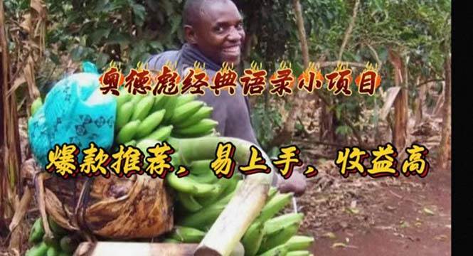 奥德彪经典语录小项目，爆款推荐，易上手，收益高去创吧-网创项目资源站-副业项目-创业项目-搞钱项目去创吧