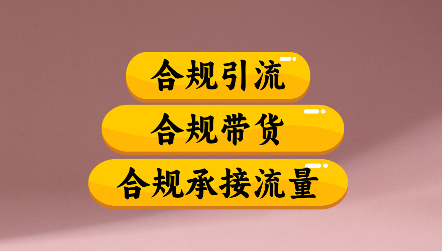 合规引流、合规并且高效地做带货、合规承接流量（揭秘）去创吧-网创项目资源站-副业项目-创业项目-搞钱项目去创吧