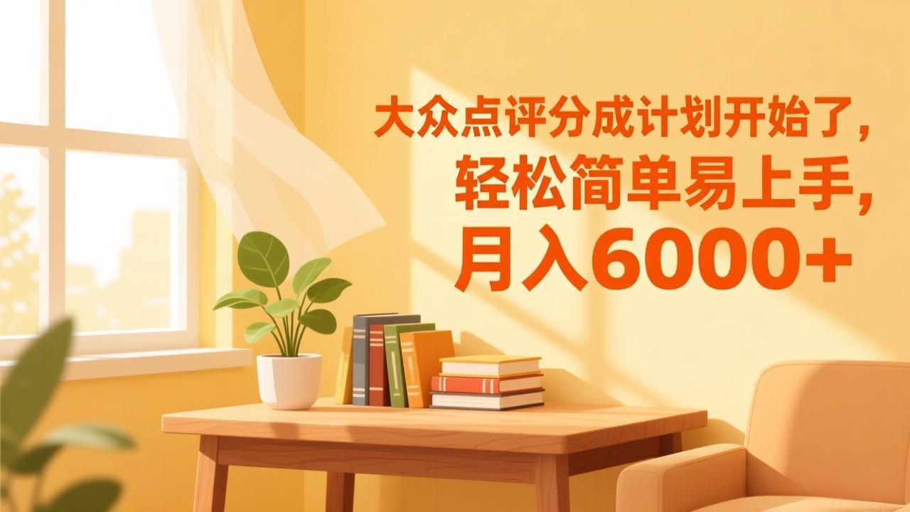 大众点评分成计划开始了，轻松简单易上手，月入6000+去创吧-网创项目资源站-副业项目-创业项目-搞钱项目去创吧
