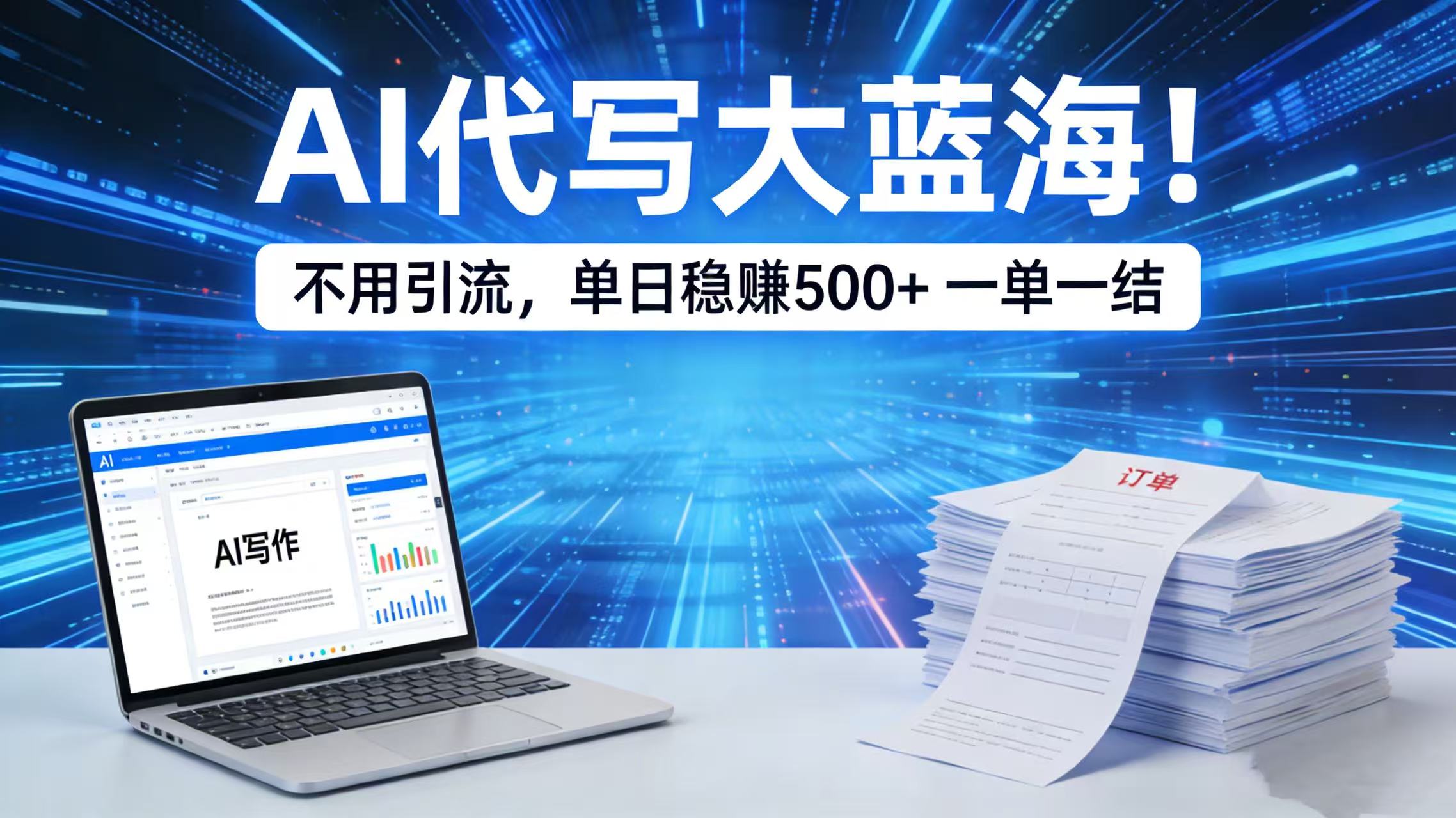 AI 代写大蓝海！不用引流，单日稳赚 500 + 一单一结去创吧-网创项目资源站-副业项目-创业项目-搞钱项目去创吧
